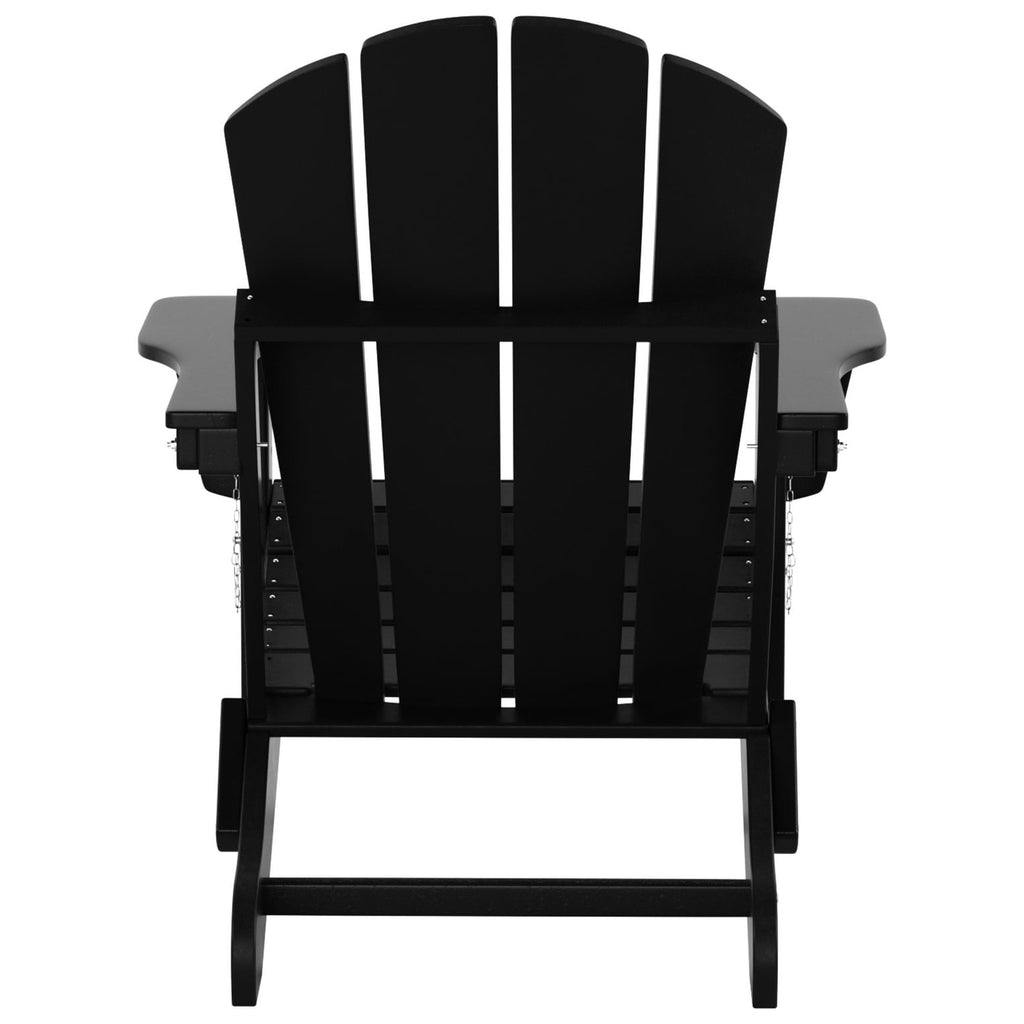 Polytrends Laguna Hdpe All Weather Outdoor Patio Foldable Adirondack Chair With Ottoman (2-Piece Set)