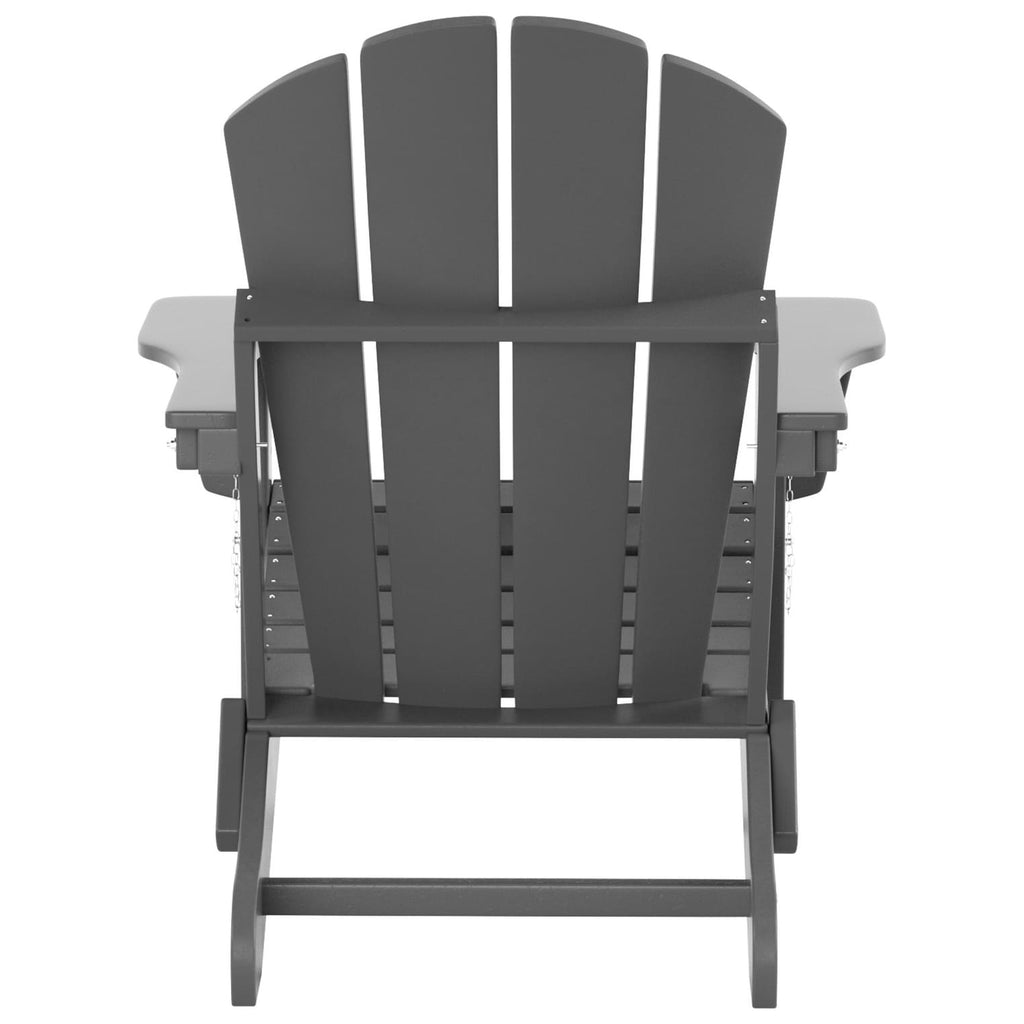 Polytrends Laguna Hdpe All Weather Outdoor Patio Foldable Adirondack Chair With Ottoman (2-Piece Set)