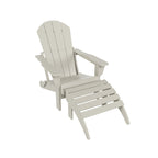 Polytrends Laguna Hdpe All Weather Outdoor Patio Foldable Adirondack Chair With Ottoman (2-Piece Set)