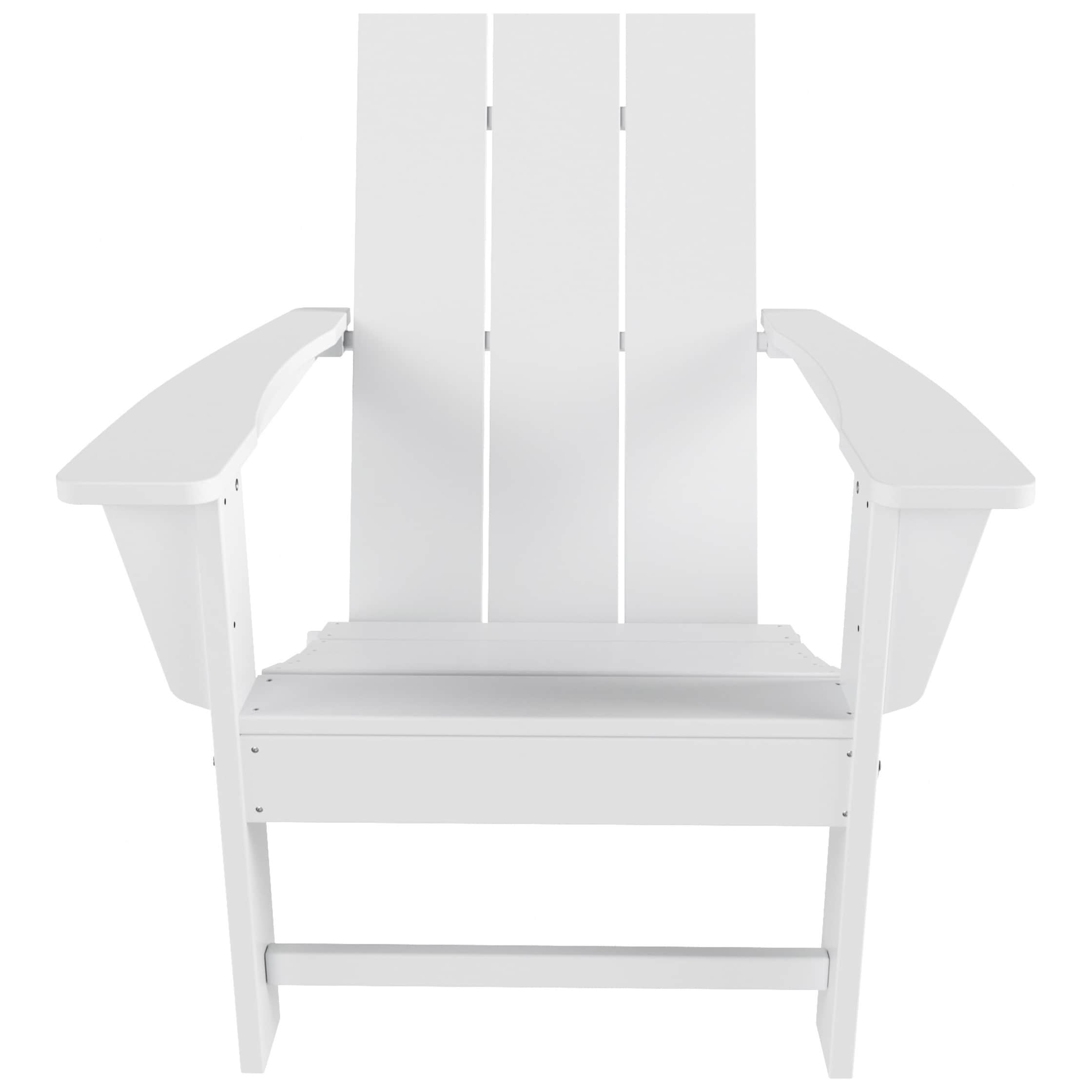 Polytrends Shoreside Modern Eco-Friendly All Weather Commercial-Residential Folding Adirondack Chair