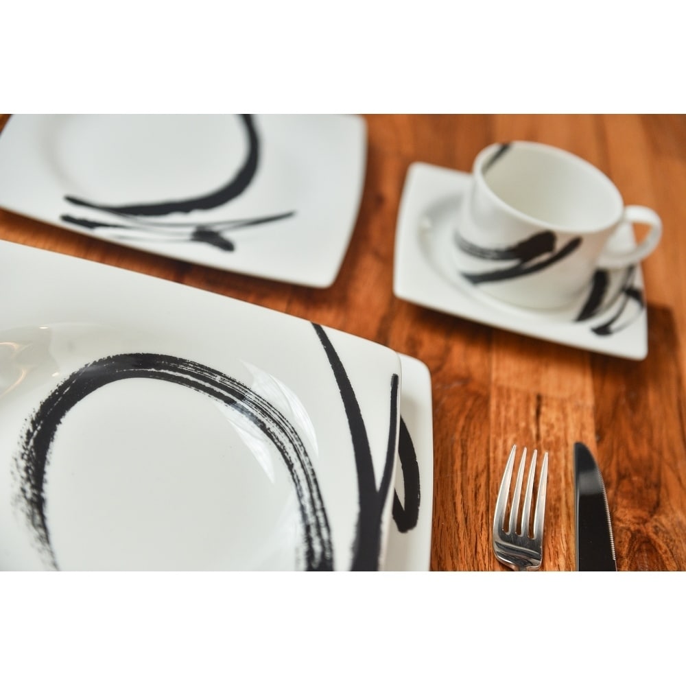 Paint It Black Square Dinner Plates (Set of 6)