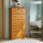 Palace Imports 100% Solid Wood 5-Jumbo Drawer Chest with Lock, Metal or Wooden Knobs