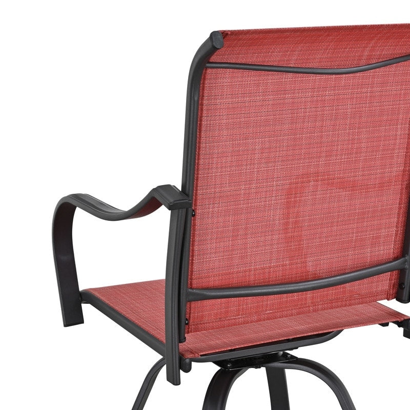 Patio Festival Outdoor Metal High Back Swivel Bar Chair (2-Pack)