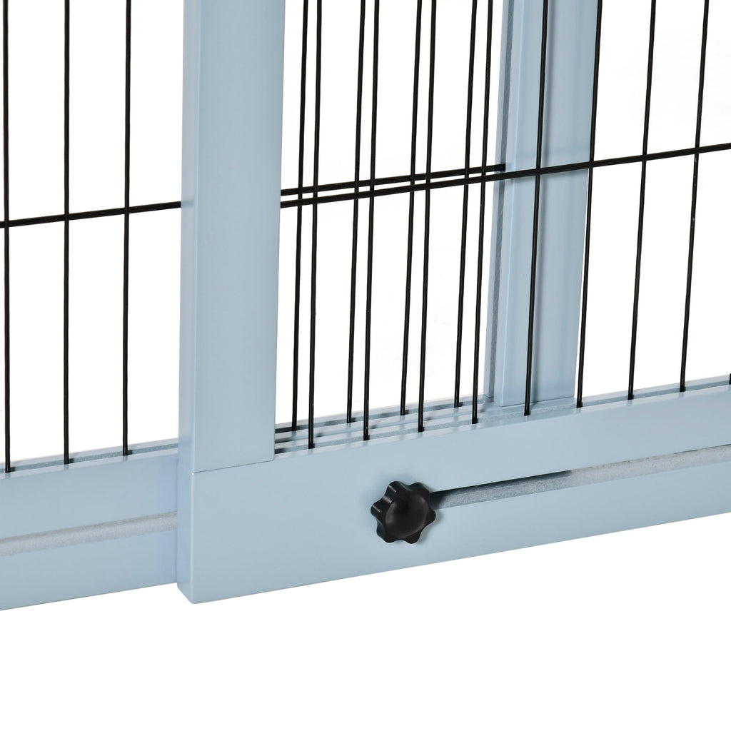 PawHut 72 Extra Wide Freestanding Pet Gate with Adjustable Length, Dog and Baby Small Gate for House, Doorway, Hallway, Grey