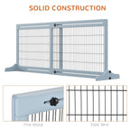 PawHut 72 Extra Wide Freestanding Pet Gate with Adjustable Length, Dog and Baby Small Gate for House, Doorway, Hallway, Grey