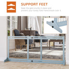 PawHut 72 Extra Wide Freestanding Pet Gate with Adjustable Length, Dog and Baby Small Gate for House, Doorway, Hallway, Grey