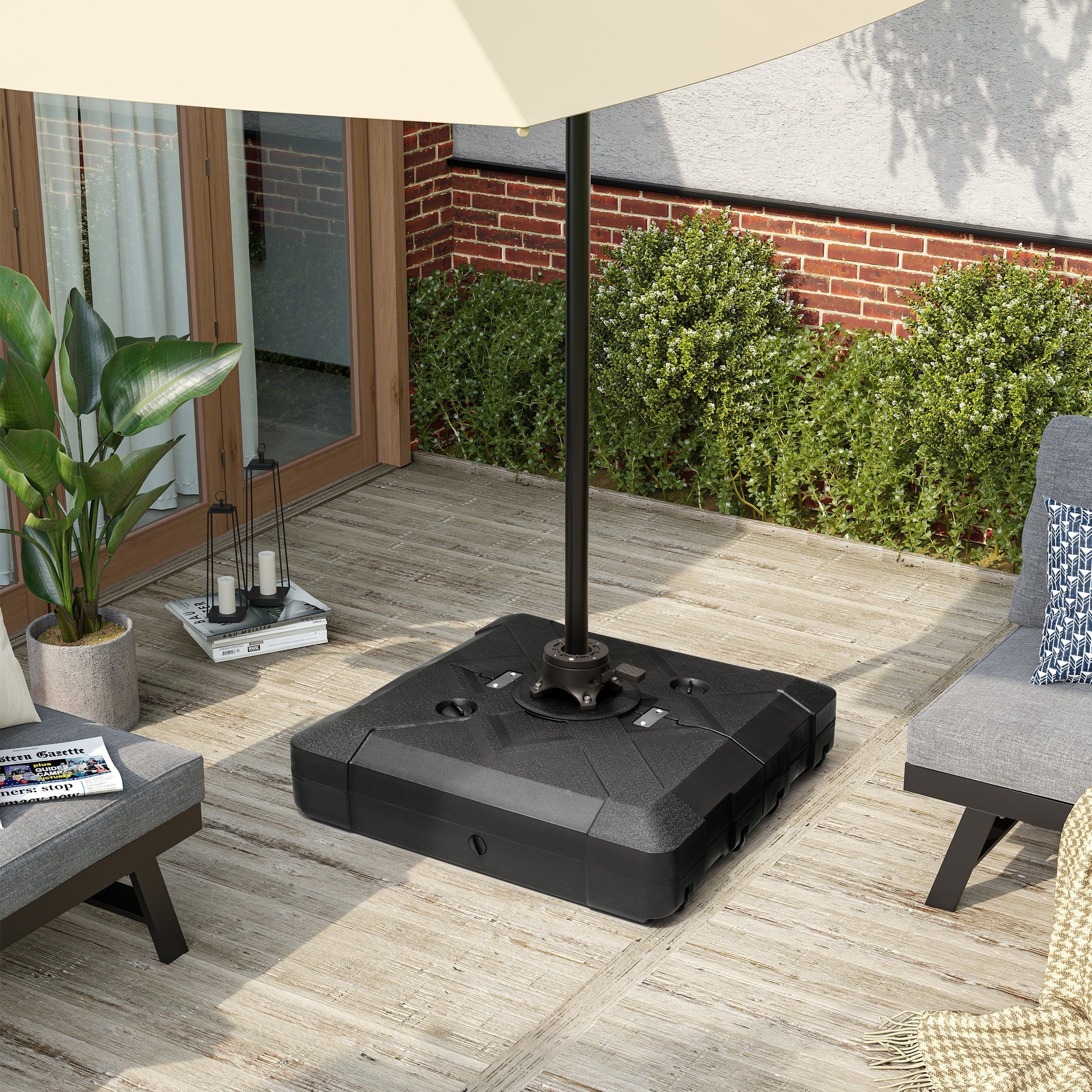 Pellebant 220 lbs Patio Cantilever Umbrella Base with Wheels - N/A