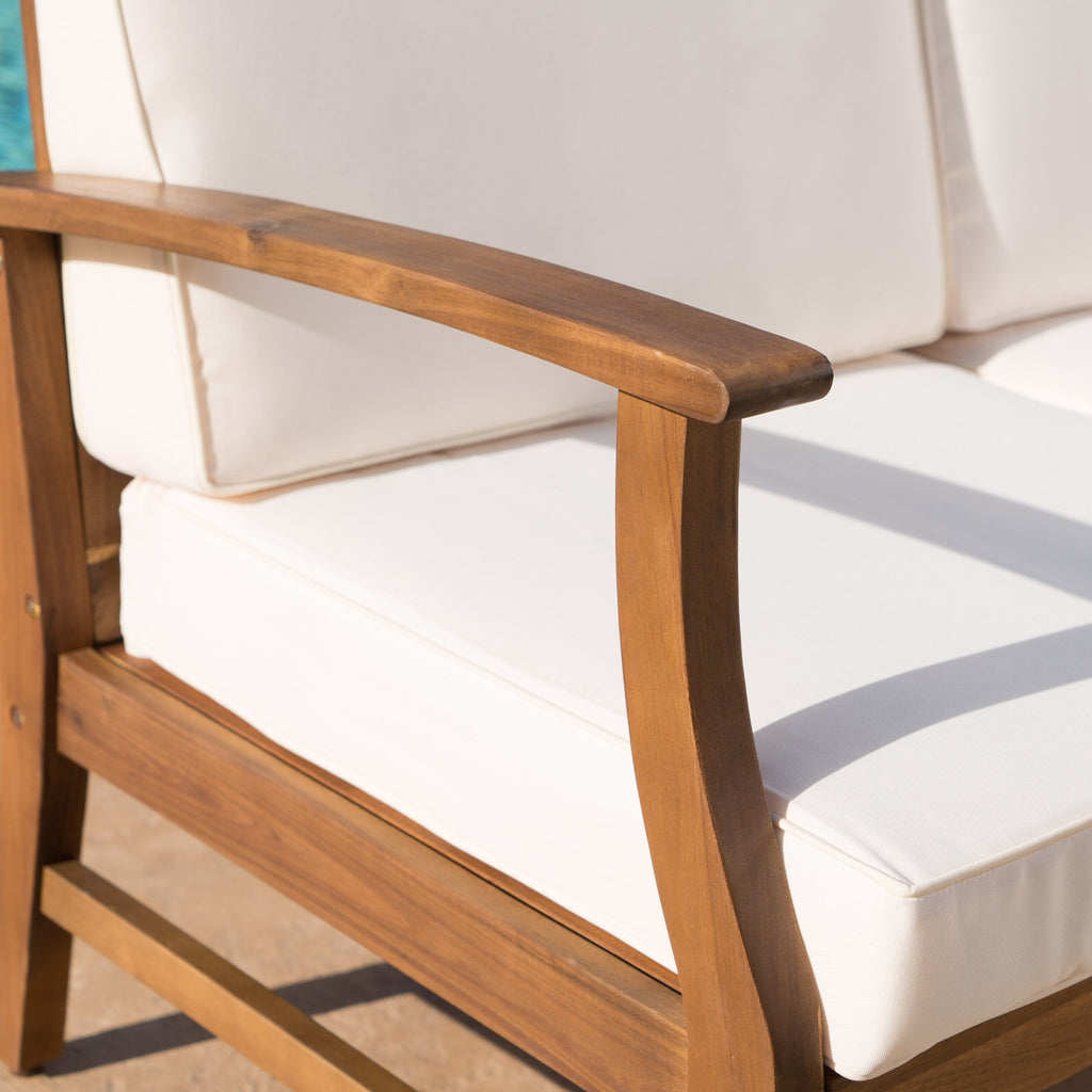 Perla Acacia Wood 7-piece Outdoor Chat Set by Christopher Knight Home
