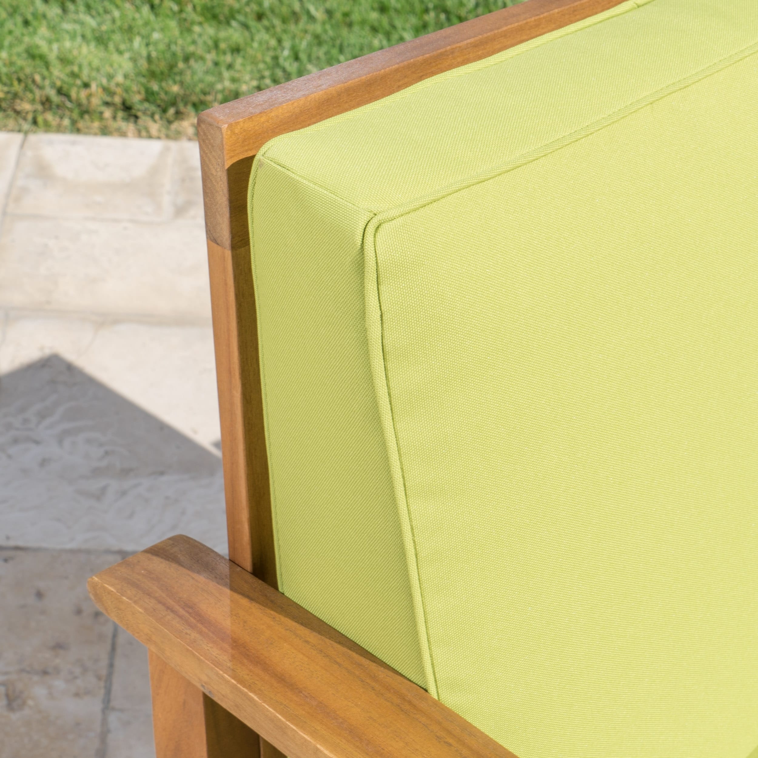 Perla Outdoor 7-piece Acacia Wood Sofa Set with Cushion by Christopher Knight Home