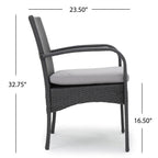 Peterson Outdoor 3-piece Wicker Bistro Set with Cushions by Christopher Knight Home