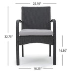 Peterson Outdoor 3-piece Wicker Bistro Set with Cushions by Christopher Knight Home