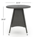 Peterson Outdoor 3-piece Wicker Bistro Set with Cushions by Christopher Knight Home