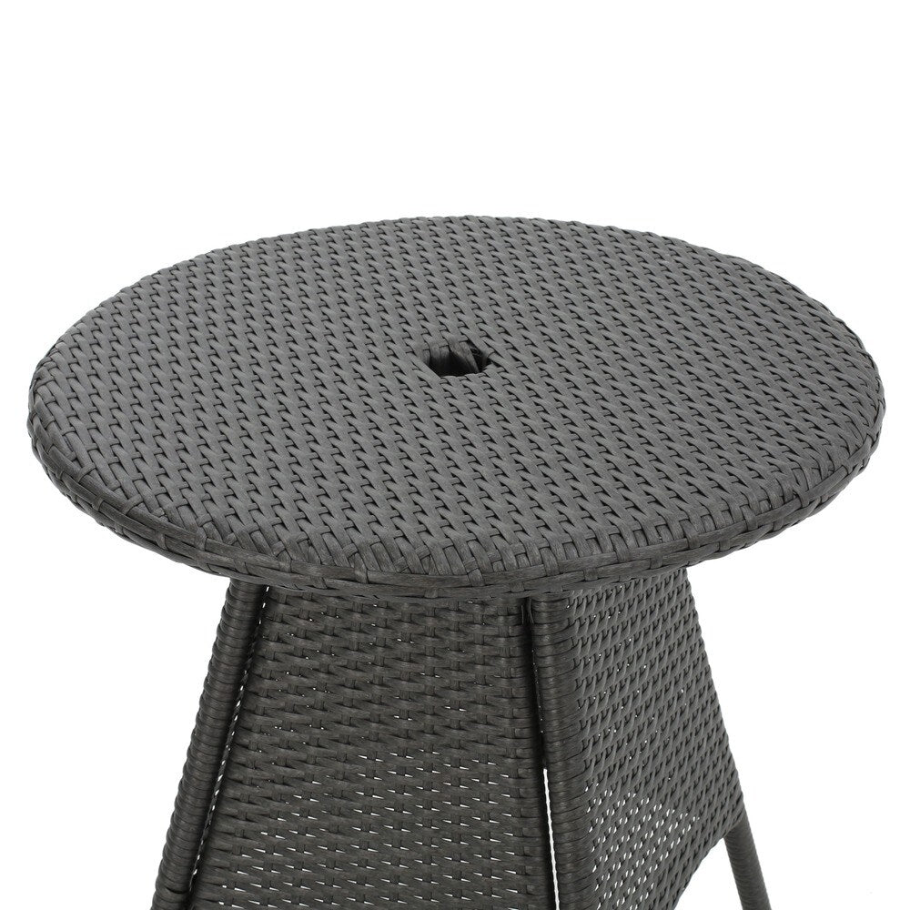 Peterson Outdoor 3-piece Wicker Bistro Set with Cushions by Christopher Knight Home