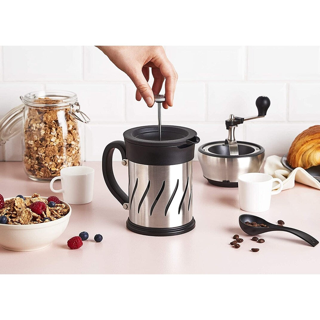 Peugeot 35257 Paris Press Coffee Mill/French Press Combination, Stainless Steel - 3 x 3 x 6 inches