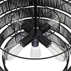 Piersan 5-Light Modern Bohemian Chandelier with Tiered Rattan Shade - 26 in. W