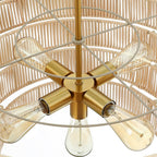 Piersan 5-Light Modern Bohemian Chandelier with Tiered Rattan Shade - 26 in. W