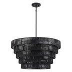 Piersan 5-Light Modern Bohemian Chandelier with Tiered Rattan Shade - 26 in. W