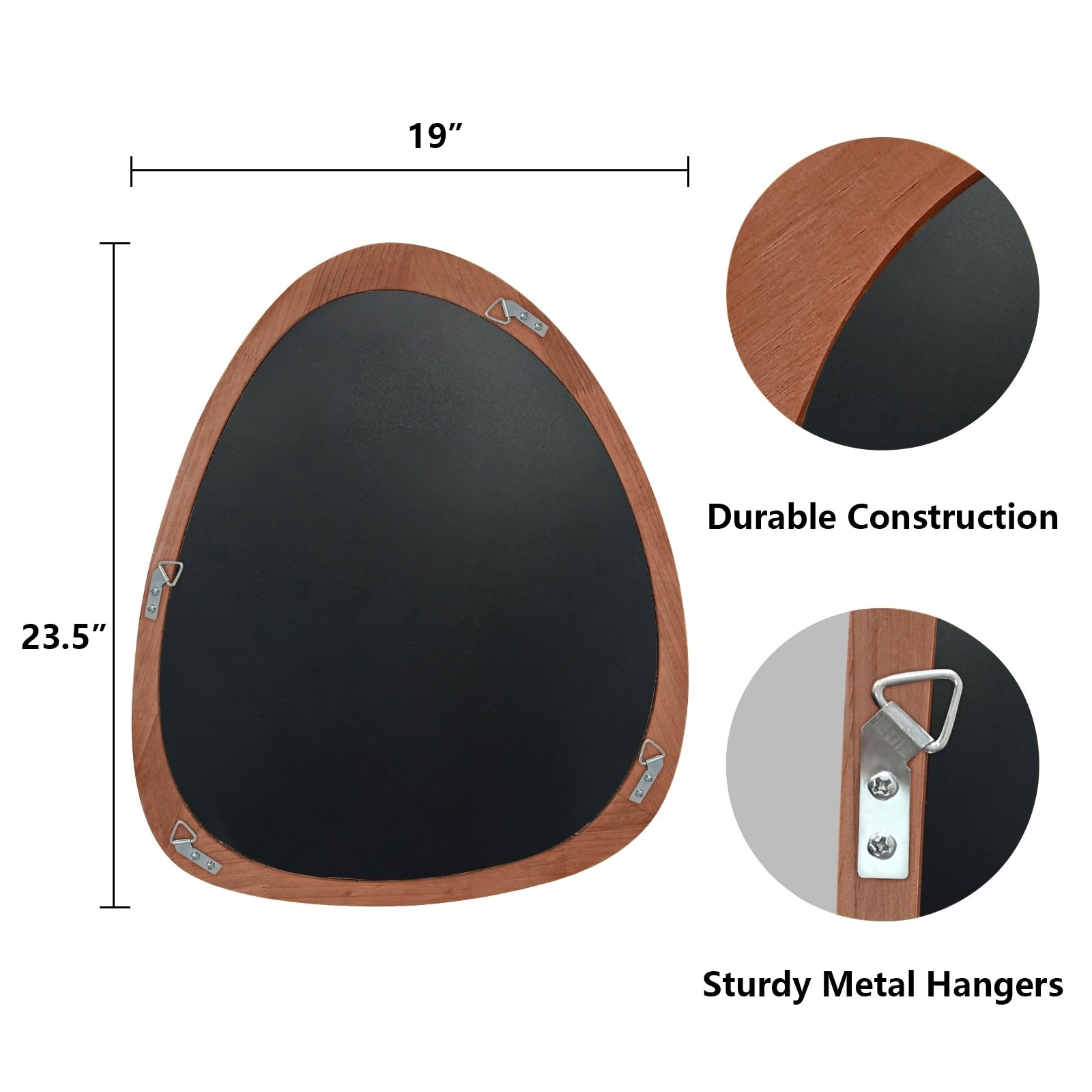 Pine Frame Cobblestone Shaped Asymmetrical Wall Mirror