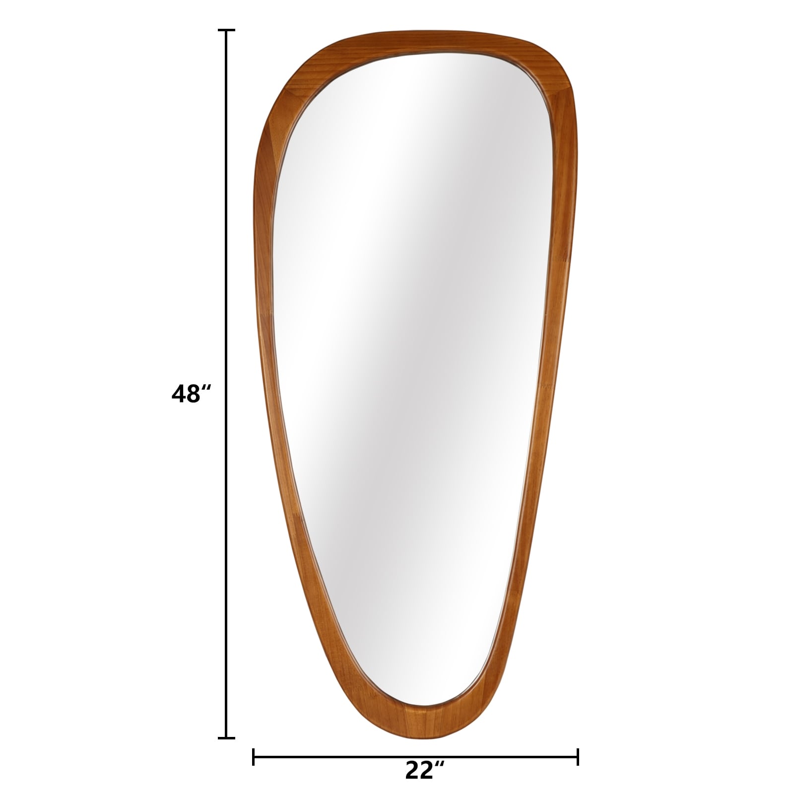 Pine Frame Cobblestone Shaped Asymmetrical Wall Mirror