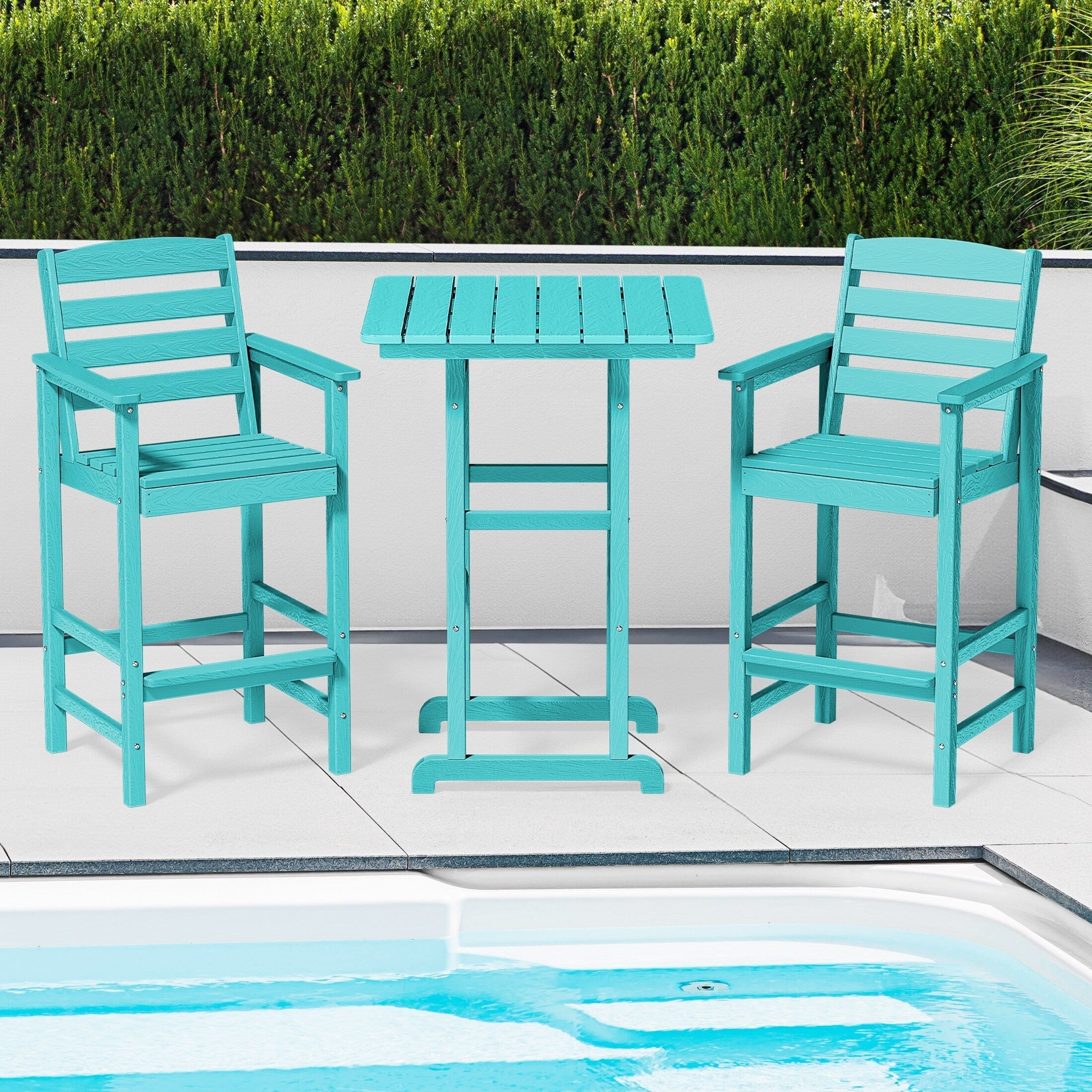 Plastic Tall adirondack Chair Set Of 3-Piece Patio Conversation Set