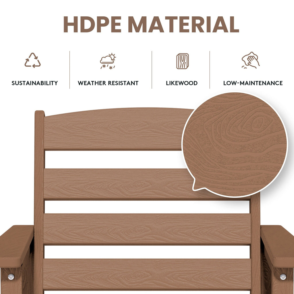 Plastic Tall adirondack Chair Set Of 3-Piece Patio Conversation Set