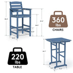 Plastic Tall adirondack Chair Set Of 3-Piece Patio Conversation Set