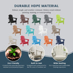 Polytrends Laguna Fade Resistant All Weather Outdoor Patio Folding Adirondack Chair