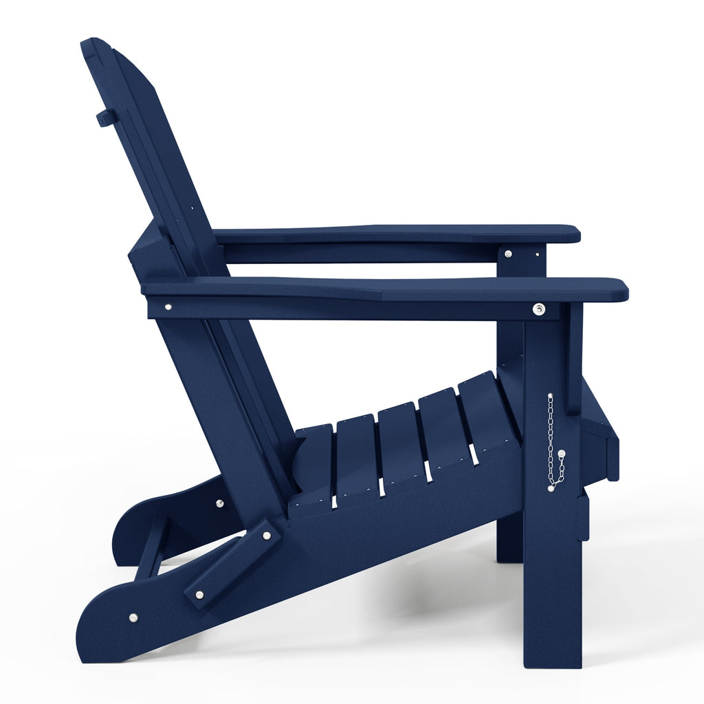Polytrends Laguna Fade Resistant All Weather Outdoor Patio Folding Adirondack Chair