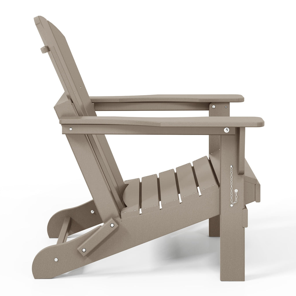 Polytrends Laguna Fade Resistant All Weather Outdoor Patio Folding Adirondack Chair