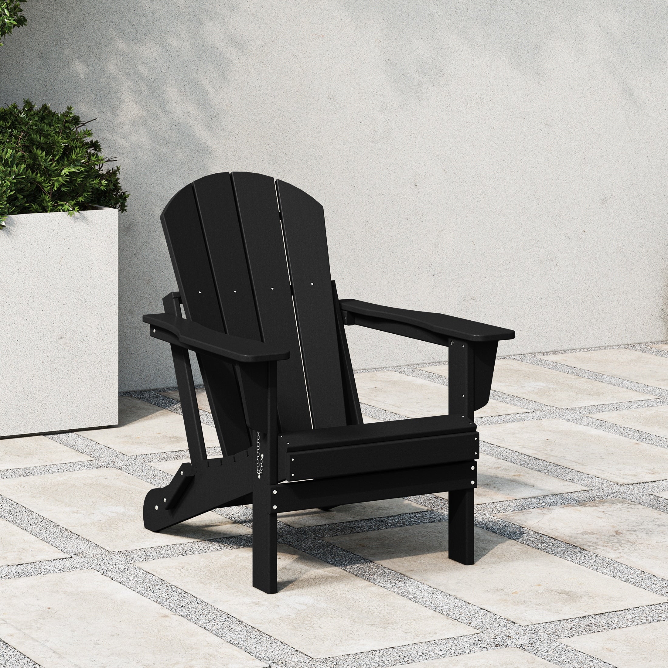 Polytrends Laguna Fade Resistant All Weather Outdoor Patio Folding Adirondack Chair