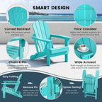 Polytrends Laguna Fade Resistant All Weather Outdoor Patio Folding Adirondack Chair