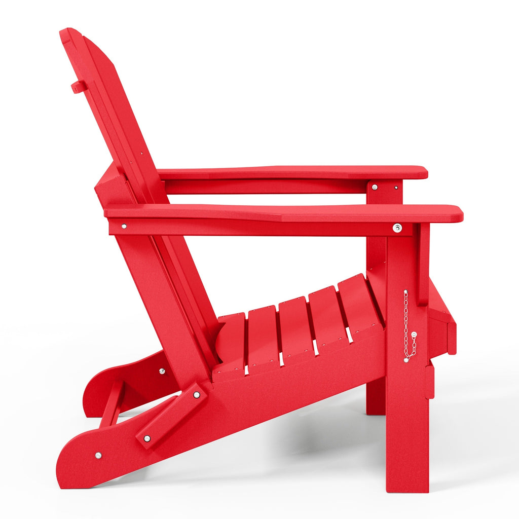 Polytrends Laguna Fade Resistant All Weather Outdoor Patio Folding Adirondack Chair