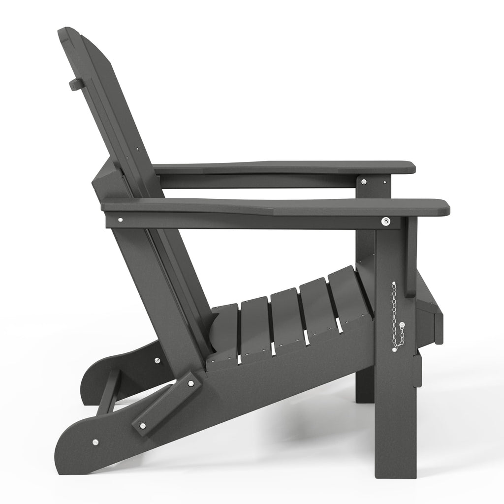 Polytrends Laguna Fade Resistant All Weather Outdoor Patio Folding Adirondack Chair