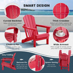 Polytrends Laguna Weather Resistant Outdoor Patio Folding Adirondack Chairs (Set of 2)