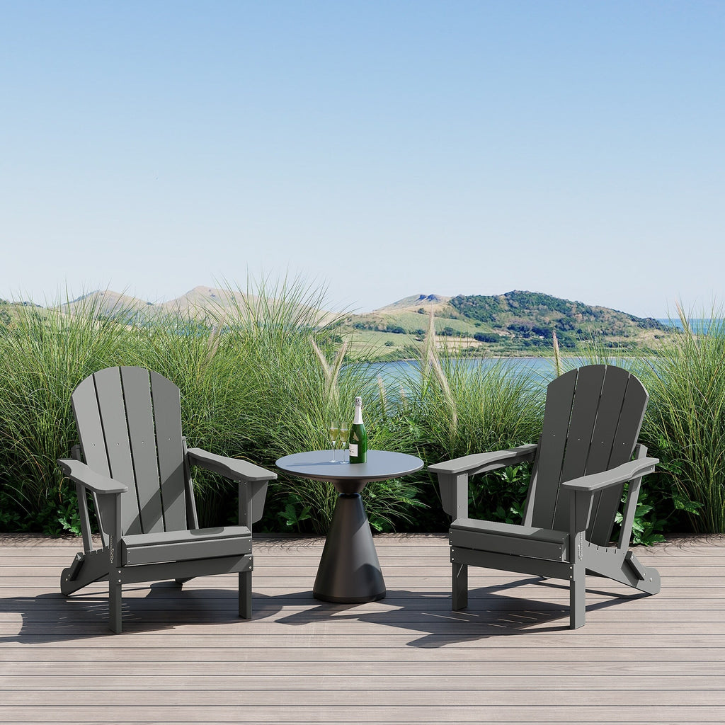 Polytrends Laguna Weather Resistant Outdoor Patio Folding Adirondack Chairs (Set of 2)