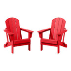 Polytrends Laguna Weather Resistant Outdoor Patio Folding Adirondack Chairs (Set of 2)