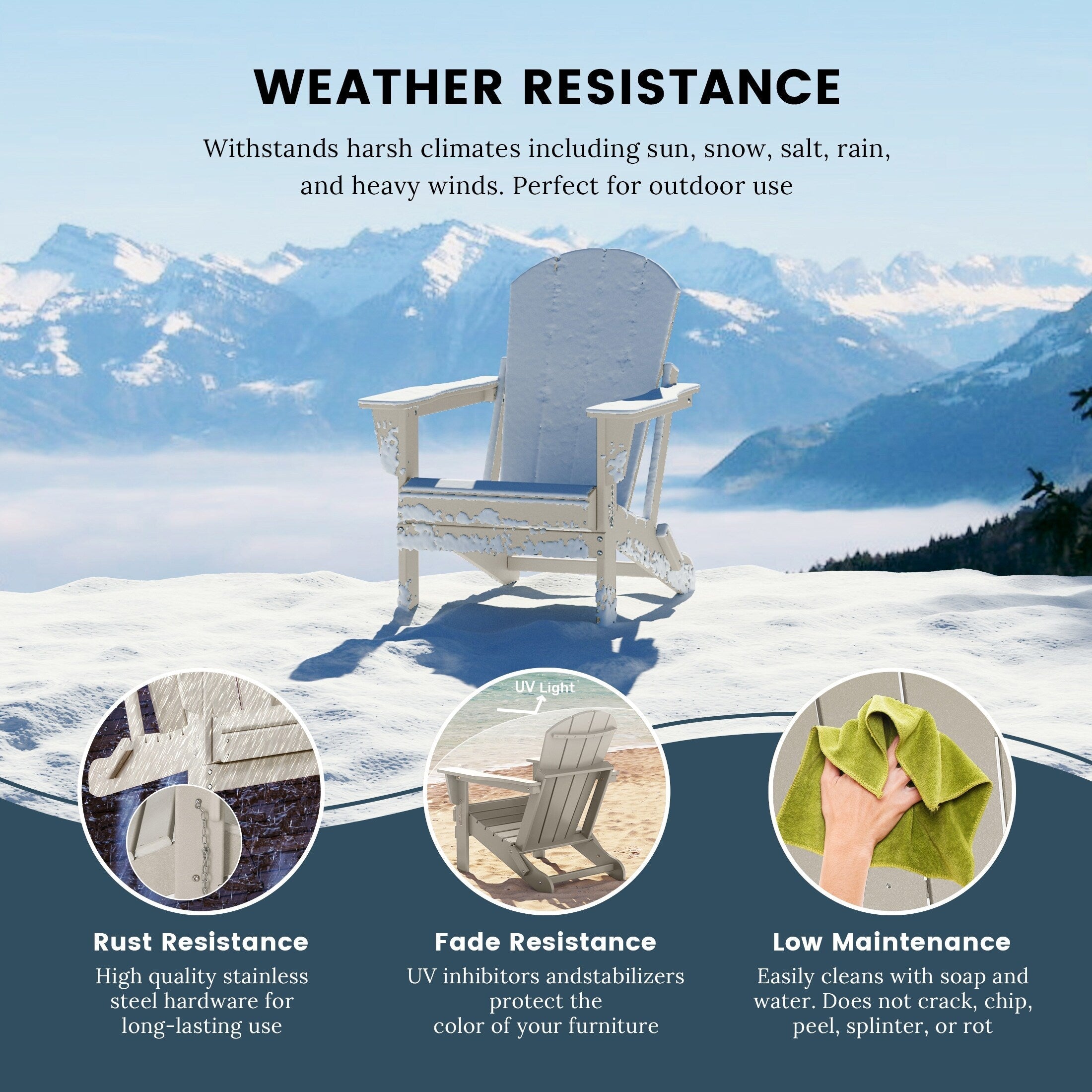 Polytrends Laguna Weather Resistant Outdoor Patio Folding Adirondack Chairs (Set of 2)