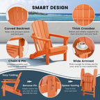 Polytrends Laguna Weather Resistant Outdoor Patio Folding Adirondack Chairs (Set of 2)