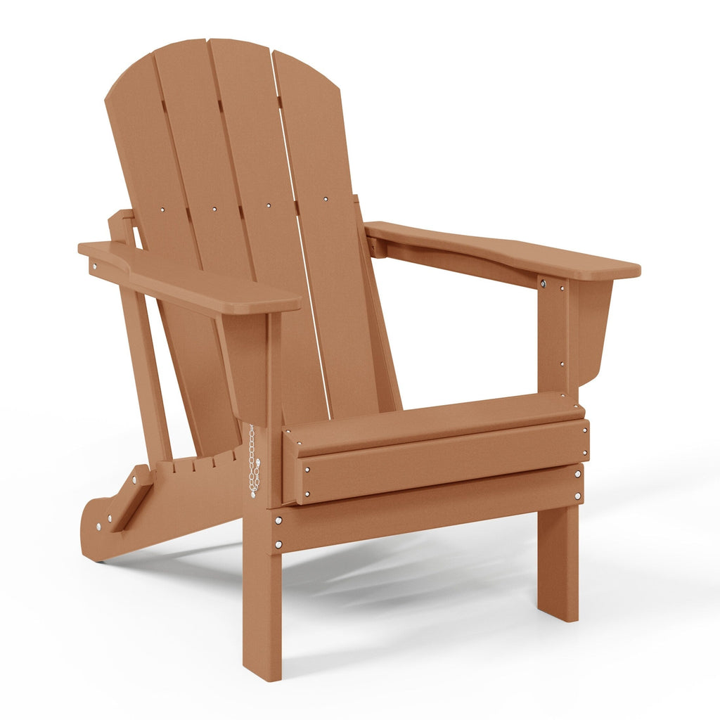 Polytrends Laguna Weather Resistant Outdoor Patio Folding Adirondack Chairs (Set of 4)