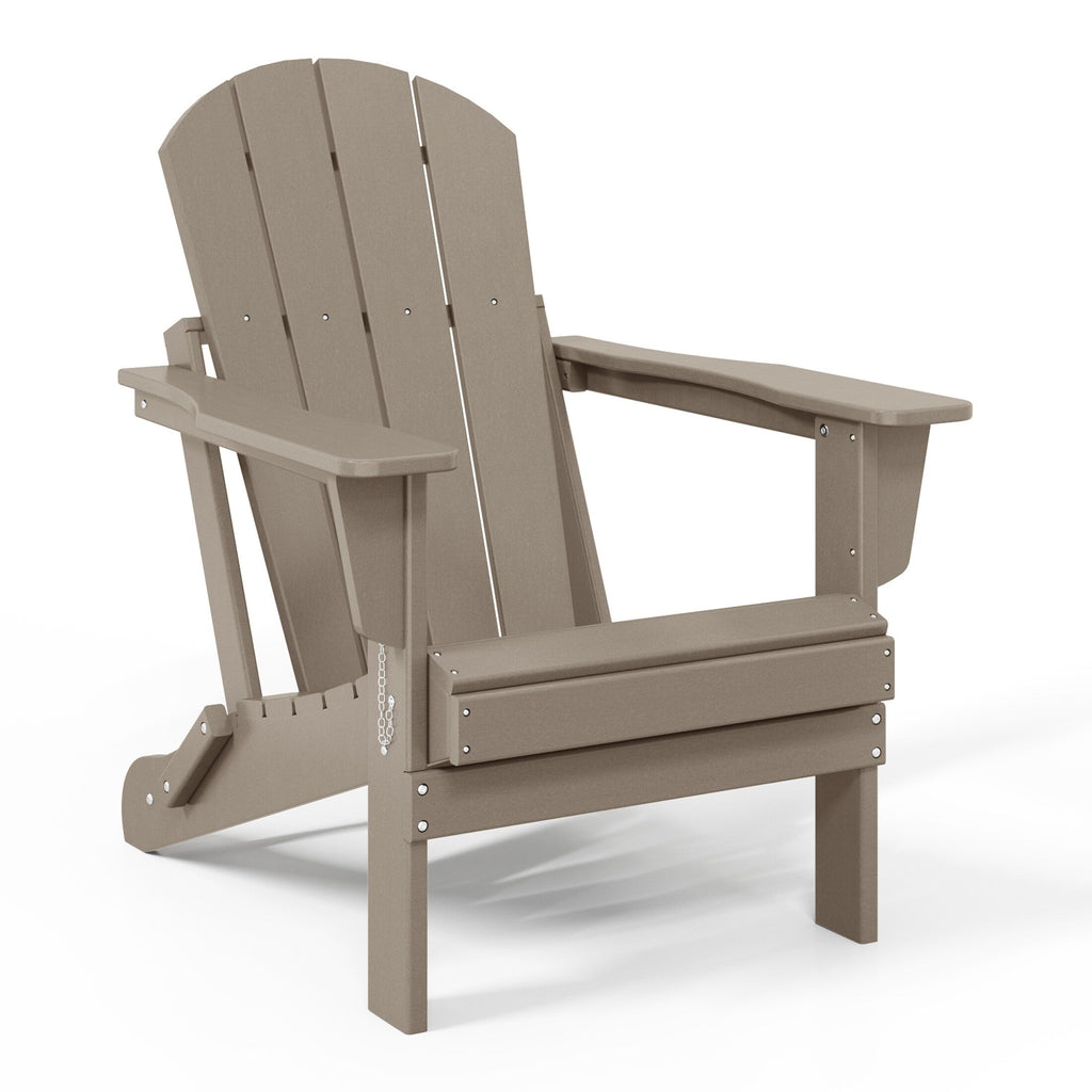 Polytrends Laguna Weather Resistant Outdoor Patio Folding Adirondack Chairs (Set of 4)