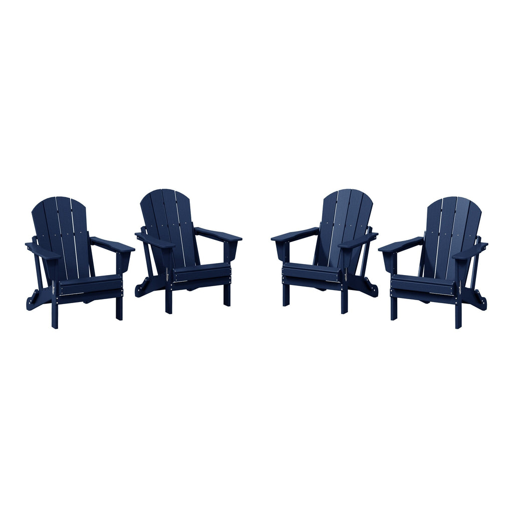 Polytrends Laguna Weather Resistant Outdoor Patio Folding Adirondack Chairs (Set of 4)