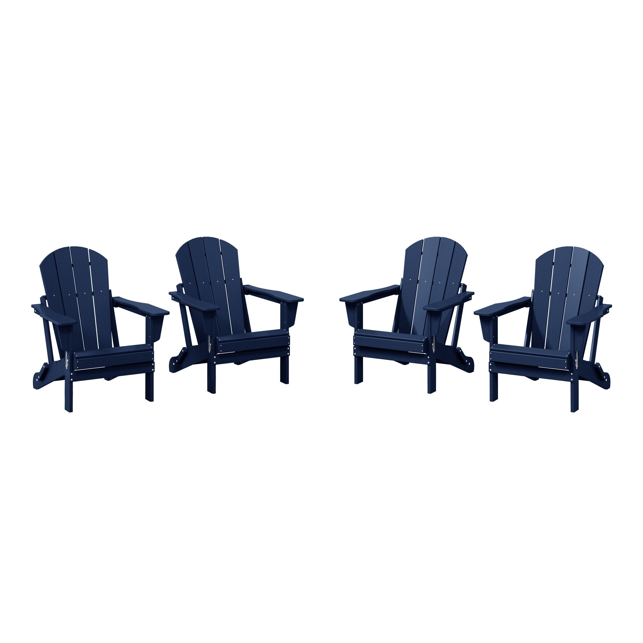 Polytrends Laguna Weather Resistant Outdoor Patio Folding Adirondack Chairs (Set of 4)