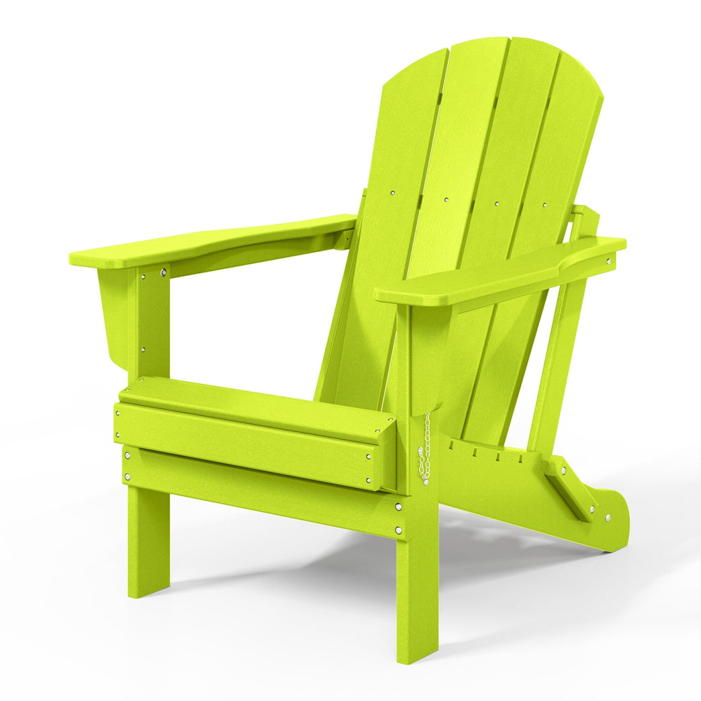 Polytrends Laguna Weather Resistant Outdoor Patio Folding Adirondack Chairs (Set of 4)