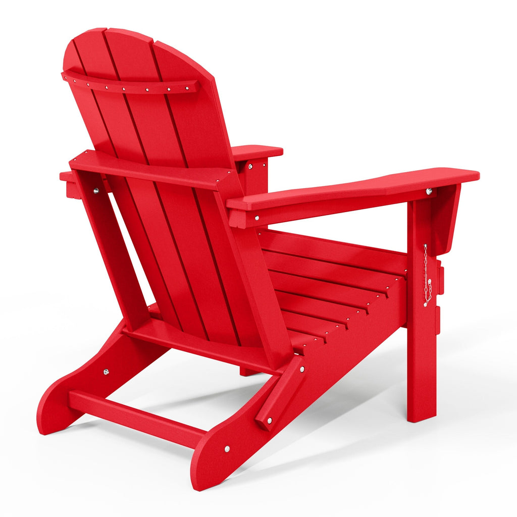 Polytrends Laguna Weather Resistant Outdoor Patio Folding Adirondack Chairs (Set of 4)