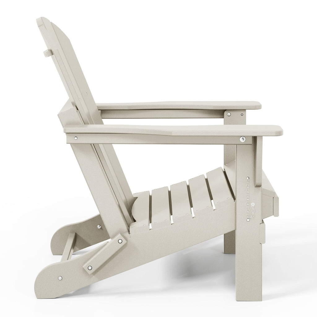 Polytrends Laguna Weather Resistant Outdoor Patio Folding Adirondack Chairs (Set of 4)