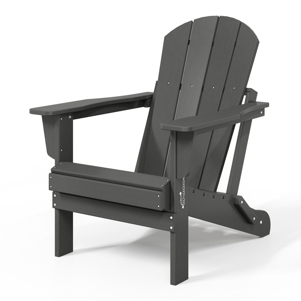 Polytrends Laguna Weather Resistant Outdoor Patio Folding Adirondack Chairs (Set of 4)