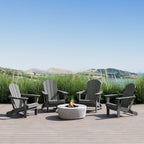 Polytrends Laguna Weather Resistant Outdoor Patio Folding Adirondack Chairs (Set of 4)