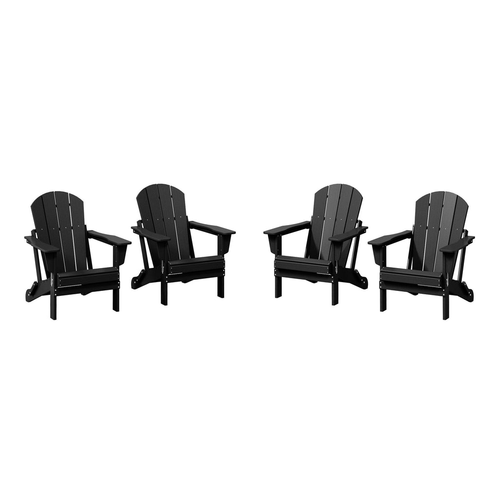 Polytrends Laguna Weather Resistant Outdoor Patio Folding Adirondack Chairs (Set of 4)
