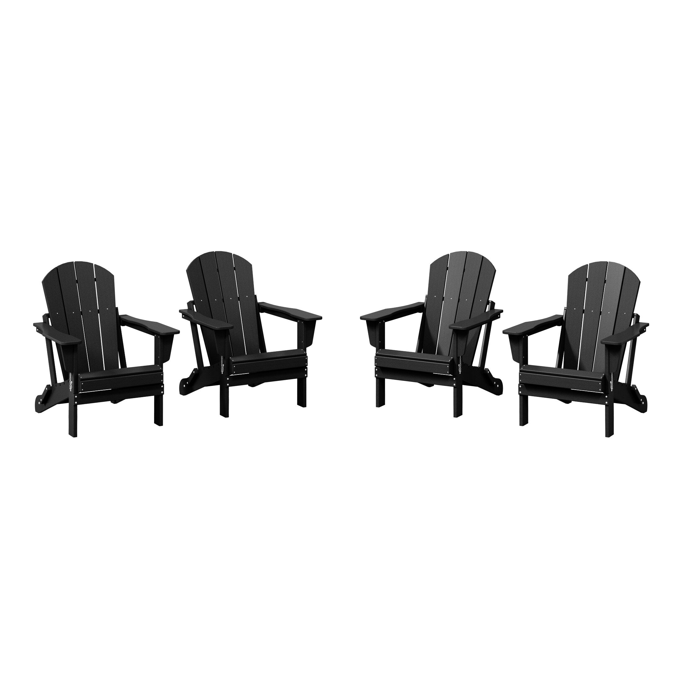 Polytrends Laguna Weather Resistant Outdoor Patio Folding Adirondack Chairs (Set of 4)
