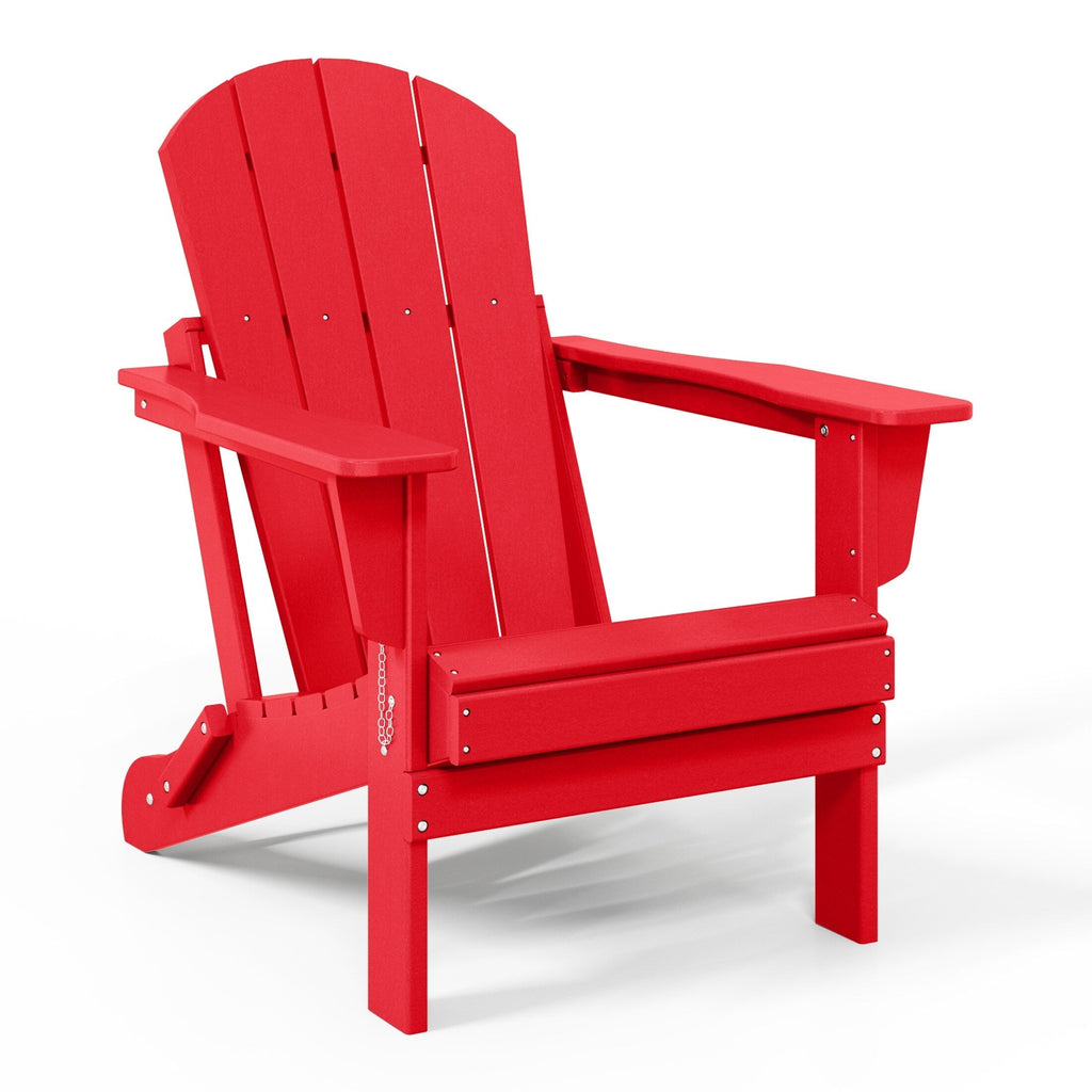 Polytrends Laguna Weather Resistant Outdoor Patio Folding Adirondack Chairs (Set of 4)